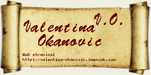 Valentina Okanović vizit kartica